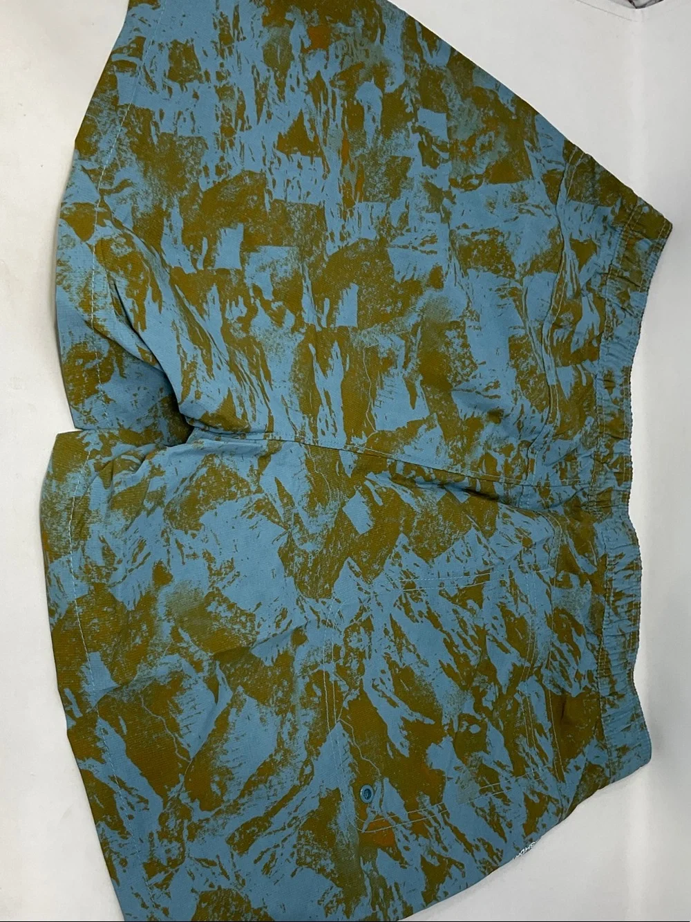 The North Face Men's Blue & Olive Patterned Drawstring Shorts